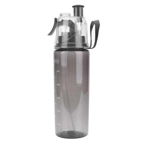 600ML Portable Clear Plastic Spray head Anti Leak Water Bottle (Black)