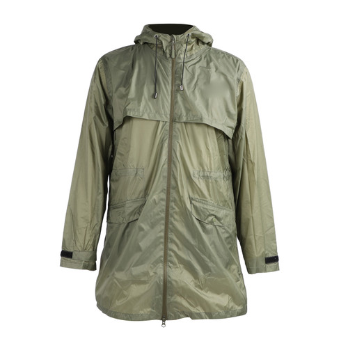 Rain Jacket for Men PVC Waterproof Windproof Hooded Raincoat with Reflective Stripes for Outdoor Hiking Fishing Daily Casual Matcha XXL