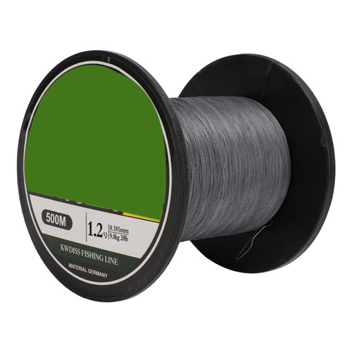 Braided Fishing Line PE 4 Strands Fishing String 500m Ultra Strong Gray for Outdoor Saltwater Fishing1.2