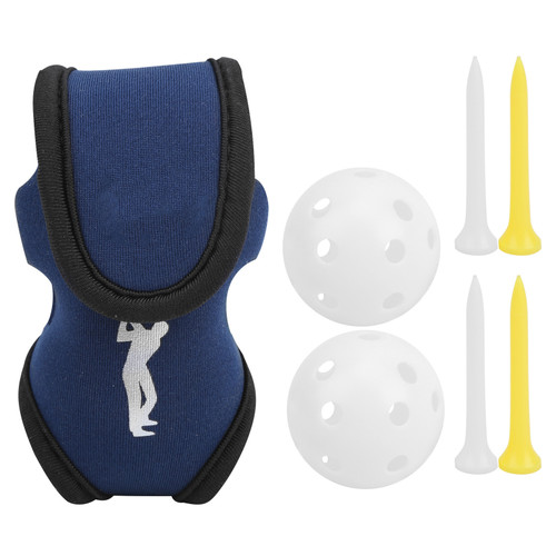 Portable Small Neoprene Golf Ball Bag Waist Pack Accessory with Hollow Golf Ball and Tee