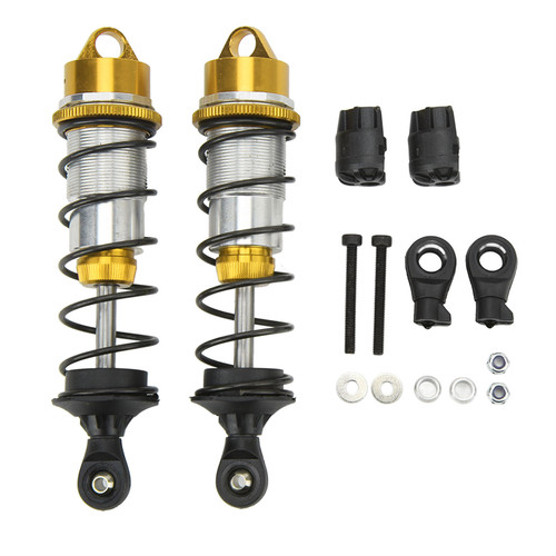2Pcs RC Car Shock Absorber Aluminum Alloy Balancing Drive High Elasticity RC Front Shock Damper for ARRMA 1/7 1/8 Gold