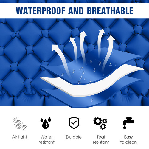 Lightweight Camping Mat with Air Pillow Portable Air Mattress Waterproof Backpacking Sleeping Pad