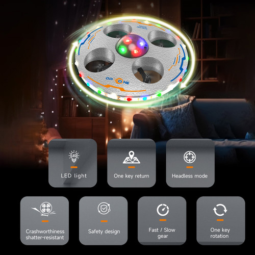 Foam Remote Control Drone 2.4GHz Remote Control Airplane Colorful LED Light Dual Controller &Watch Remote Auto Hover 360°Roll Headless Mode One-click Return for Kids Children