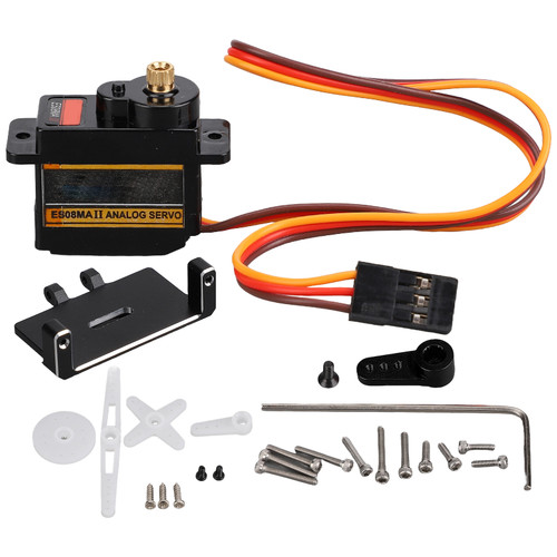 Micro Servo Motor Kit Stable Low Noise Quick Response Waterproof Mini Metal Gear Servo Kit for Axial SCX24 1/24 RC Car Black