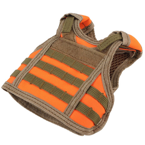 Mini Tactic Military Molle Vest for Sofa Beer Bottle Can Beverage Decoration Cover(Orange)