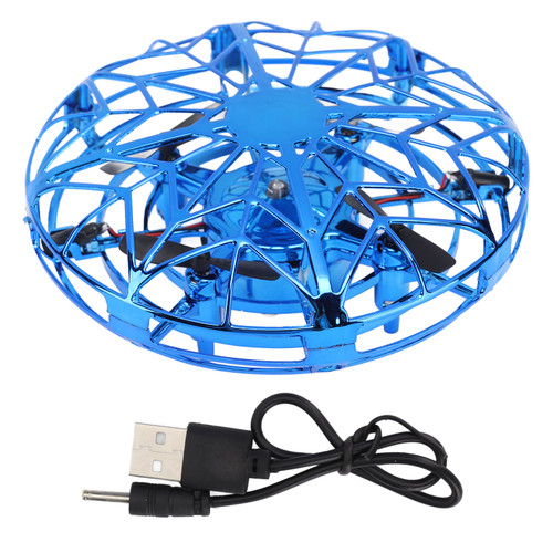 UFO Mini Hand Drone Motion Sensor Flying Ball Toys Drone with LED Light Induction Kids Drone Toys Blue Gold
