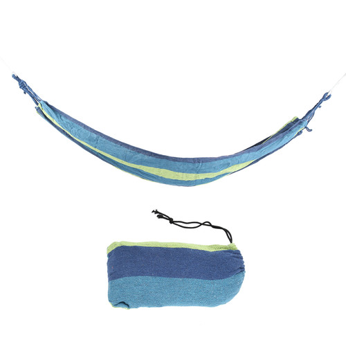 Portable Camping Hammock High Strength Indoor Outdoor Travel Lightweight HammocksBlue with Color Stripe