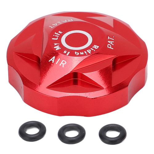 Front Fork Air Chamber Cover Bicycle Suspension Fork Air Gas Valve Cap Aluminium Alloy for Mountain BikeRed