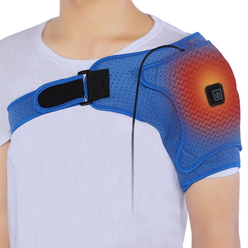 Heated Shoulder Support Brace, USB Electric Rechargeable Adjustable Heating Shoulder Pad Wrap