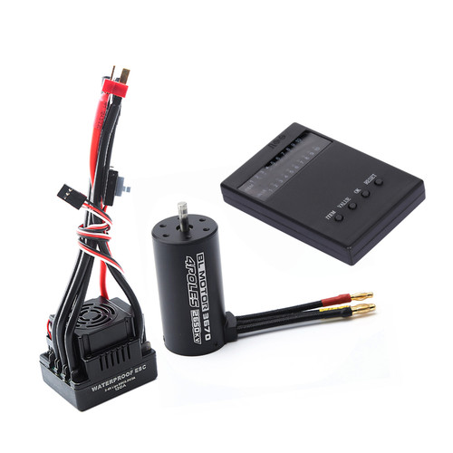 Waterproof 3670 2650KV Brushless Motor 120A Brushless ESC Programming Card Combo Set for 1/8 Remote Control Car Truck