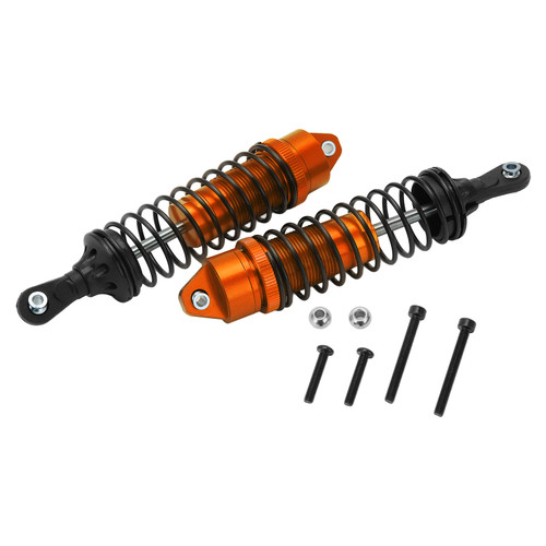 2Pcs Aluminum Alloy Front Rear Shock Absorbers Replacement Part for JLB 1/10 Car Truck SeriesOrange