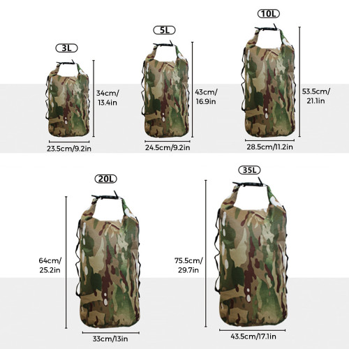Waterproof Dry Bag Lightweight Outdoor Dry Sack with Shoulder Straps for Boating Kayaking Hiking Camping Rafting Fishing