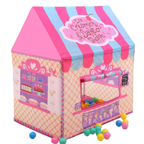 Kids Play Tent for Indoor and Outdoor Children Playhouse with Roll Up Door and Windows Dessert House and Small Tree House Tent