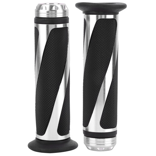 1 Pair Metal Motorcycle Throttle Handlebars Hand Grips Modification Accessory (Silver)