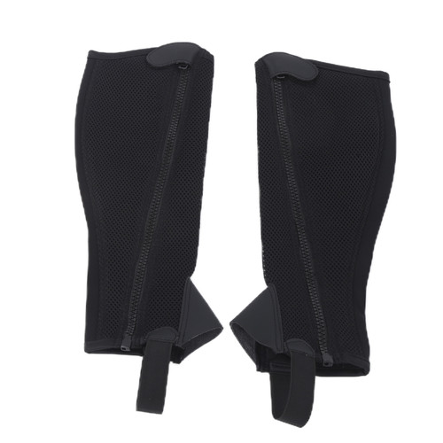 2pcs Half Chap Black Flexible Mesh Equestrian Half Chap for Children Horse Riding ProtectionCXL