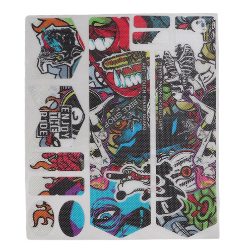 ENLEE 3D Mountain Bike Front Fork Sticker Scratch Resistance Bicycle Protective StickerScrawl Pattern