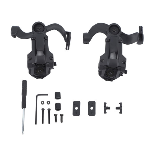360 Degree Rotation Headset Helmet Guide Adapter Multi Angle Rotation Helmet Rail Adapter Sound Pickup Noise Reduction Headset Helmet Accessories ABS