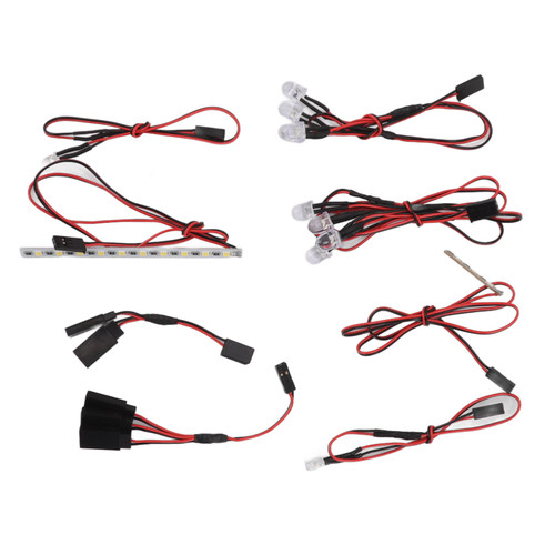 RC Front Rear Light Bar White Red Yellow LED Light Headlight Taillight Light Bar For ZD Racing MX07 4WD 1/7 RC