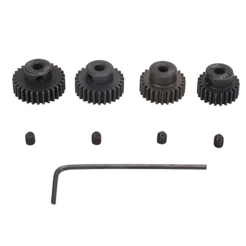 4Pcs RC Motor Pinion Gear 48P 23T 25T 27T 29T Rustproof Metal 48P Pinion Gear Set for 1/10 RC 3.175mm Motor