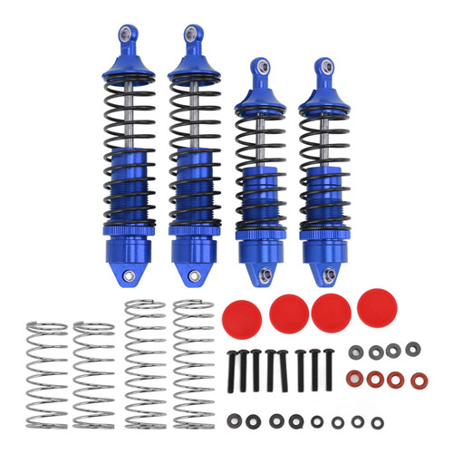 4pcs Front Rear Shock Damper Aluminum Alloy Springs Damper Accessories Fit for TRAXXAS SLASH 1/10 RC Car Blue