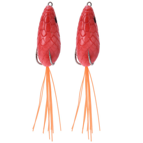 2 pcs Artificial Frog Shaped Lure Bottom Beard Lures Baits with Hooks Fishing Tackle Accessories5#