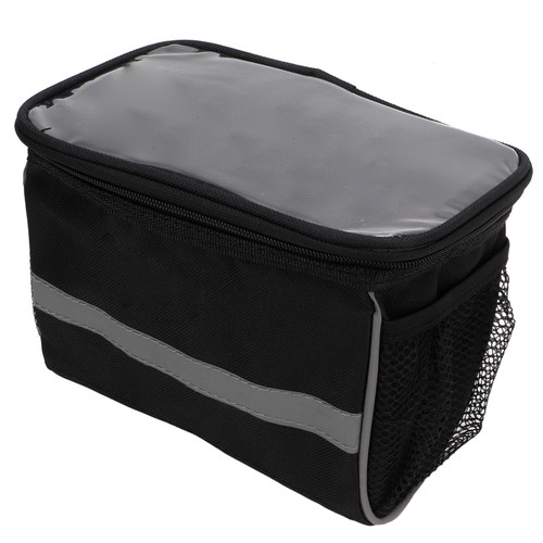 Black Bicycle Handlebar Bag Front Tube Bag Bike Basket Cycling Pouch for Outdoor Mountain Bike