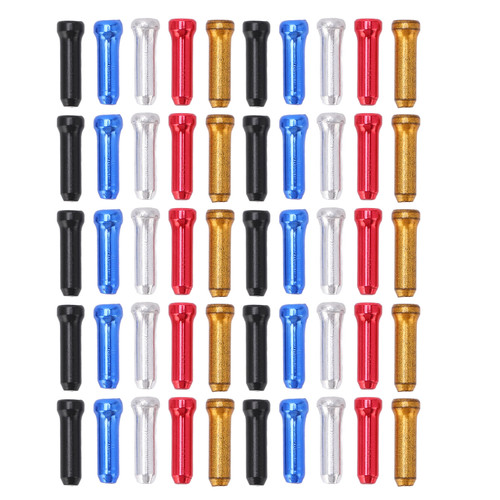 50PCS Bicycle Brake Cable Cap 5 Color Assortment Aluminum Impact Resistant Cable End Crimp