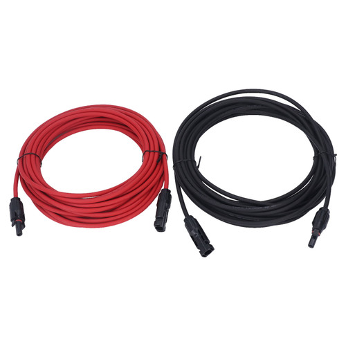 2pcs 12AWG 4mm² Solar Panel Extension Cable Black Red Solar Adaptor Extension Cable with Female Male Connector 1000VDC 10m / 32.8ft