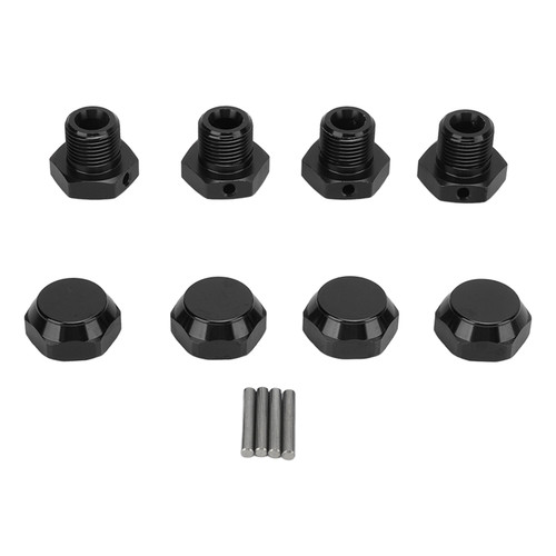 4pcs RC Wheel Hex Coupler Kit Professional Aluminum Alloy Wheel Hex Hubs Adapter for ARRMA 1/8 RC Car Black