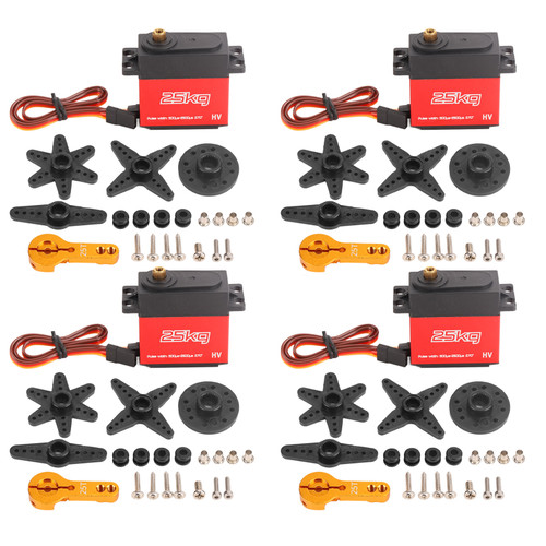 25KG Servo with 25T Metal Servo Arm High Performance Good Linearity for Robot RC Boat RC Aircraft