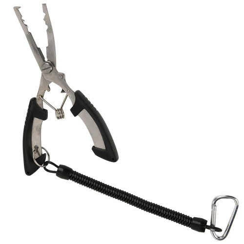 Aluminium Alloy Fishing Lure Pliers with Rubber Non-slip Handle Lanyard Tackle