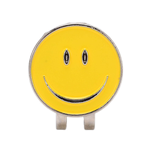 Magnetic Hat Clip Alloy Ball Marker Smile Caps Clips for Brim Belt Pocket Non FallingYellow