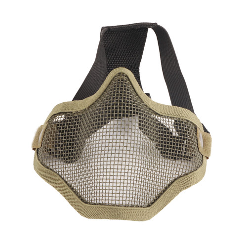 Half Face Guard Protective Steel Mesh Cool Design 54 to 62cm Head Cover for Outdoor Activities Green