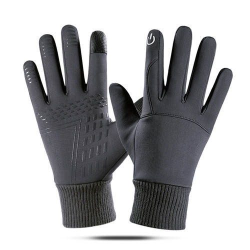 Winter Waterproof Gloves Touch Screen Warm Gloves Non Slip Full Finger Insulated Glove for Cycling Mountaineering Gray L
