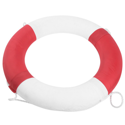 Portable Swim Float Foam Solid Life Saving Swimming Ring Sea Lake Pool (White&red)