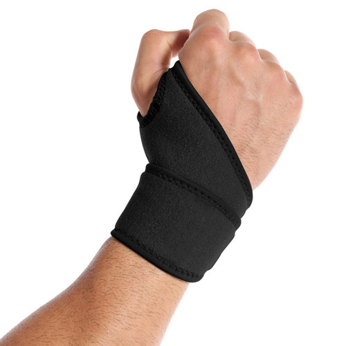 Wrist Brace Breathable Liner Hook and Loop Durable Nylon Soft Comfortable Wrist Compression Strap for Sports Outdoor Black