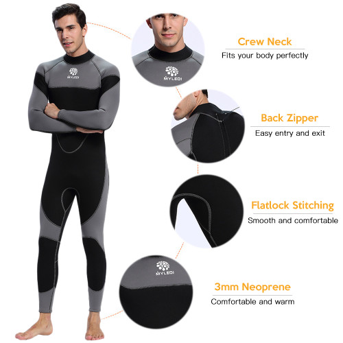 Men 3mm Neoprene Wetsuit Surfing Swimming Diving Suit Wet Suit