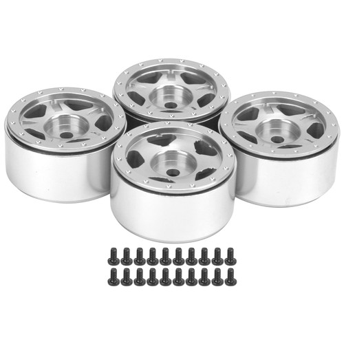 4pcs RC Aluminum Alloy Wheel Hubs for Axial SCX24 C10 JLU B‑17 1/24 RC Car PartsSilver