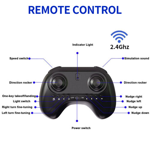 Remote Control Drone, 2.4G Headless Remote Control Quadcopter for Boys Girls Kids Rechargeable Pterosaur Toy with Simulated Sound LED Lights 2 Battery
