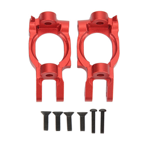 2Pcs Caster Block C Hub Aluminium Alloy High Strength for LOSI Hammer Rey Rock Rey 1/10 RC Car Red