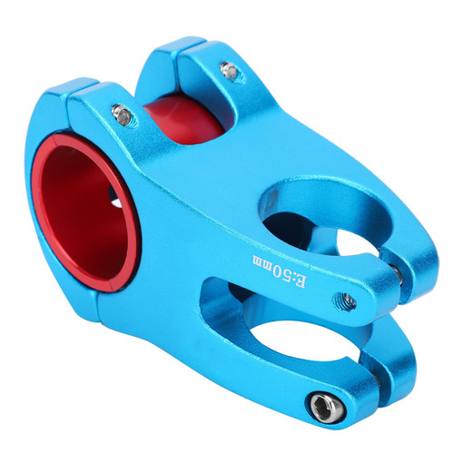 Aluminum Alloy Bicycle Bar Stem Mountain Bike Cycling Short Handlebar Stem 31.8/35x50mmBlue