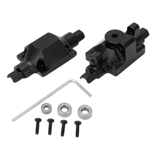 1/24 RC Axle Housing for ECX 1/24 for Barrage RGT 1/24 for FTX 1/24 Aluminum Alloy Replacement RC Front Rear Axle Housing Black