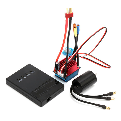 2435 4500KV RC Brushless Motor S35A Brushless ESC Programming Card Set for 1/16 1/18 RC Car