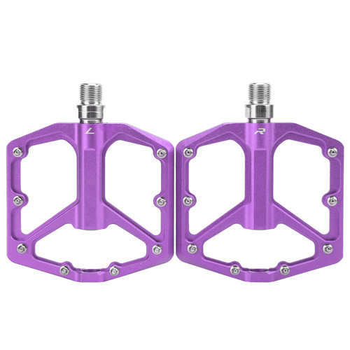 1 Pair ZTTO Mountain Bike Pedals Aluminium Alloy NonSlip Bicycle Platform Flat Pedals(Purple )