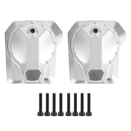 Metal Diff Cover Case Front Rear Drive Shaft Silver for Traxxas TRX4 1/10 RC Crawler Car