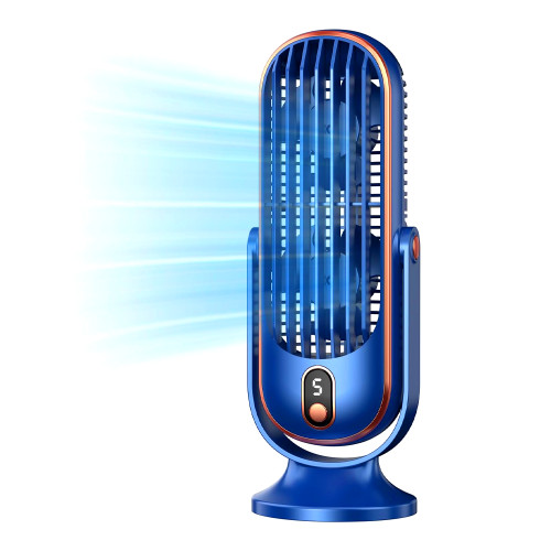 Tower Fan for Bedroom Portable Rechargeable Desk Fan with 5 Gears 720° Rotating Cooling Fan for Home Office