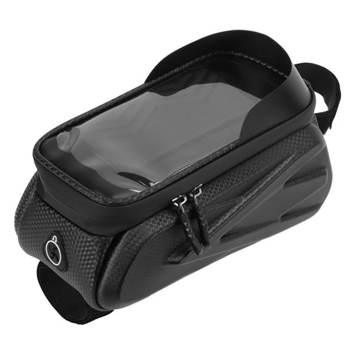 Bike Front Frame Bag Hard Riding Phone Bag Waterproof Touch Screen Type for Mountain Road Bike Below 7.2in