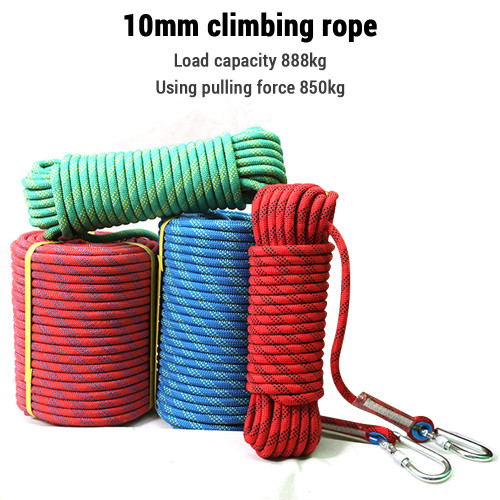 10mm Climbing Rope for Adults with Double Hook Durable  for Rock Climbing Tree Climbing Gym and Outdoor Adventures