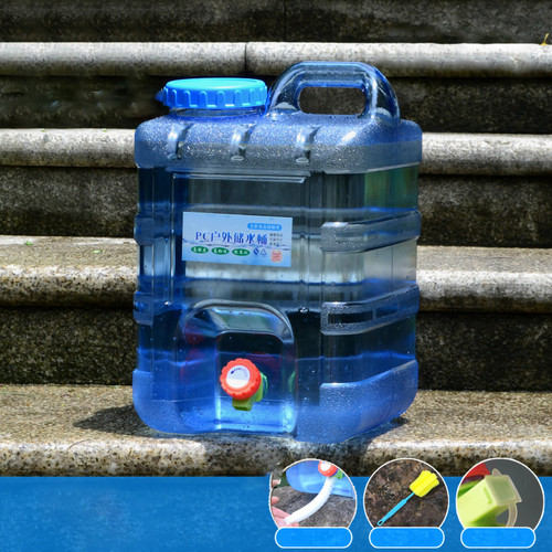 PC Pure Water Bucket Water Storage Container Water Tank Outdoor Large Capacity Portable Water Barrel for Camping Picnic Car Travel 20L