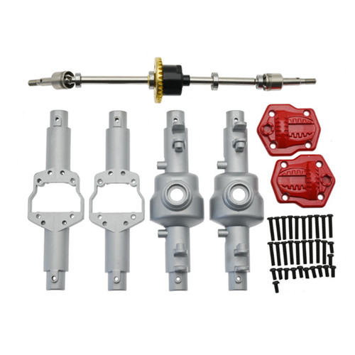 Metal Front Differential Axle with Axle Housing for MN86K MN86KS 1/12 Remote Control Climbing Car Upgrade Part Silver